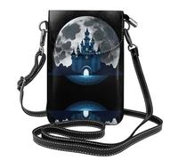 YYHHAOFA Castle On The Moon - Bolso cruzado pequeño de cuero para mujer, impermeable y duradero