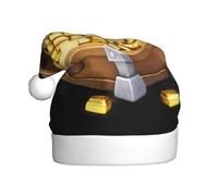 YYHHAOFA Cofre del tesoro lleno de monedas doradas, sombrero de Navidad para adultos, suave y esponjoso, ideal para uso a largo plazo