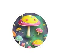 YYHHAOFA Colorido juego de 6 tarjetas aromatizantes para coche, diseño de hongos de ensueño, forma redonda, tarjetas perfumadas para colgar en el armario, baño, decoración interior del coche