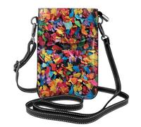 YYHHAOFA Colorido patrón de confeti pequeño bolso cruzado de cuero para mujer, impermeable y duradero