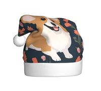 YYHHAOFA Corgi - Sombrero de Navidad con estampado floral de flores para adultos, para fiestas de disfraces, regalo para hombres y mujeres