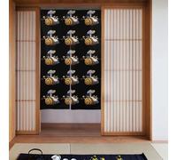 YYHHAOFA Cortina de puerta con diseño de elefante y pingüino montando un caracol para puerta, protección de privacidad, adecuada para cocina, baño, habitación, 86 x 142 cm