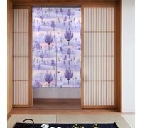 YYHHAOFA Cortina de puerta con patrón de bicicleta de campo de lavanda, protección de privacidad, adecuada para cocina, baño, habitación, 86 x 142 cm