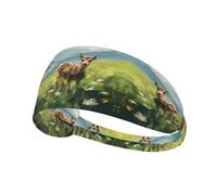 YYHHAOFA Deer in The Meadow - Diadema deportiva para mujer, a prueba de sudor, banda elástica de verano