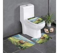YYHHAOFA Deer in The Meadow - Juego de 3 alfombrillas de baño, antideslizantes, de secado rápido