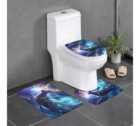 YYHHAOFA Deer in The Starry Sky - Juego de alfombrillas de baño de tres piezas, antideslizantes, de secado rápido