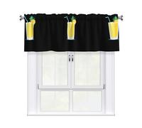 YYHHAOFA Deliciosa cortina con patrón de batido de piña con poste corto, 54 x 18 pulgadas para cocina, baño, lavandería y ventanas de estudio, con un filtro de luz