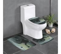 YYHHAOFA Demon on The Ocean - Juego de alfombrillas de baño de tres piezas, antideslizantes, de secado rápido