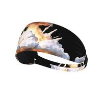 YYHHAOFA Diadema deportiva con patrón de nube de hongos explosión para mujer, a prueba de sudor, banda elástica de verano