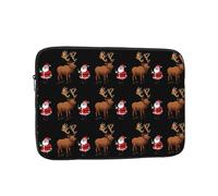 YYHHAOFA Elk and Santa Picture - Funda portátil para laptop, a prueba de golpes, de 15 pulgadas, para hombres y mujeres, viajes de negocios, oficina, uso diario