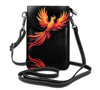 YYHHAOFA Fire Phoenix Flying In The Starry Sky - Bolso cruzado pequeño de cuero para mujer, impermeable y duradero