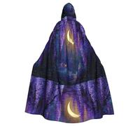 YYHHAOFA Flowering Vines Under The Moon Pattern Halloween - Capa con capucha para hombres y mujeres, ropa para juegos de rol