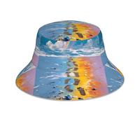 YYHHAOFA Footprints on The Rainbow Picture - Sombrero reflectante para hombre y mujer, informal, para exteriores