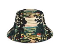 YYHHAOFA Go to The Countryside Picture - Sombrero reflectante para hombre y mujer, informal, para exteriores, color negro
