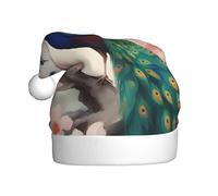 YYHHAOFA Hermoso sombrero de Navidad con imagen de pavo real y floral para adultos para hombres y mujeres, diadema para ocasiones festivas