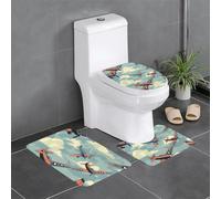 YYHHAOFA Juego de 3 alfombrillas de baño con diseño de avión de la Segunda Guerra Mundial, antideslizantes, de secado rápido