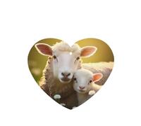 YYHHAOFA Juego de 4 tarjetas aromáticas para coche, diseño de ovejas con patrón de madre, en forma de corazón, para colgar en el dormitorio, baño, decoración interior del coche