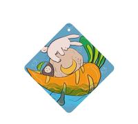 YYHHAOFA Juego de 6 tarjetas aromáticas cuadradas para coche, diseño de semillas de girasol y conejos: tarjetas perfumadas colgantes para armario, baño, coche, decoración interior