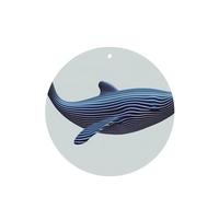 YYHHAOFA, Juego de 6 tarjetas aromáticas para coche, diseño de ballena de animal azul profundo, forma redonda, tarjetas perfumadas colgantes para dormitorio, baño, decoración interior del coche