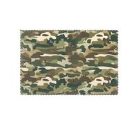 YYHHAOFA Juego de manteles individuales duraderos con diseño de camuflaje, impermeable, fácil de limpiar, resistente al calor, antideslizante