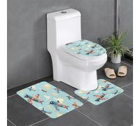 YYHHAOFA Juego de tres piezas con diseño de avión de la Guerra Mundial, alfombrillas de baño, antideslizantes, de secado rápido