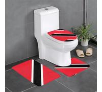YYHHAOFA Juego de tres piezas con diseño de bandera de Trinidad y Tobago, alfombrillas de baño, antideslizantes, de secado rápido