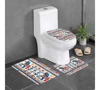 YYHHAOFA Juego de tres piezas de alfombrillas de baño con diseño de caballo dala sueco, antideslizantes, de secado rápido