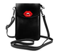 YYHHAOFA Kiss The Lips - Bolso cruzado pequeño de cuero para mujer, impermeable y duradero