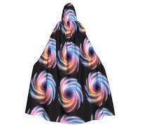 YYHHAOFA La capa con capucha para adultos con estampado de agujeros negros sin fin es un poncho con capucha súper grande, cómodo y duradero para Halloween