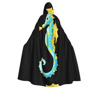 YYHHAOFA La capa con capucha para adultos con estampado de caballito de mar de lunares es un poncho con capucha súper grande, cómodo y duradero para Halloween
