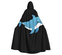 YYHHAOFA La capa con capucha para adultos con estampado de delfín animado es un poncho con capucha súper grande, cómodo y duradero para Halloween