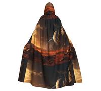 YYHHAOFA La capa con capucha para adultos con estampado de imagen de Marte es un poncho con capucha súper grande, cómodo y duradero de Halloween