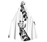 YYHHAOFA La capa con capucha para adultos con estampado de jirafa en blanco y negro es una capa súper grande, cómoda y duradera diseñada para adultos