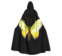 YYHHAOFA La capa con capucha para adultos con estampado de mariposas y luciérnagas es un poncho con capucha súper grande, cómodo y duradero para Halloween