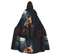 YYHHAOFA La capa con capucha para adultos con estampado de zorro astuto es un poncho con capucha súper grande, cómodo y duradero de Halloween