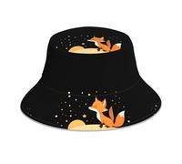 YYHHAOFA Little Fox in The Starry Sky - Sombrero reflectante para hombre y mujer, informal, para exteriores, color negro