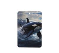 YYHHAOFA Orca Killer Whale - Ambientadores rectangulares para coche, juego de 6 piezas: tarjetas perfumadas colgantes para dormitorio, baño, coche, decoración interior