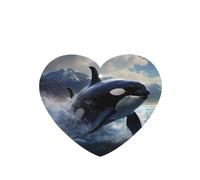 YYHHAOFA Orca Killer Whale - Juego de 6 tarjetas ambientadoras para coche, diseño de ballena asesina, en forma de corazón, para colgar en el dormitorio, baño, decoración interior del coche