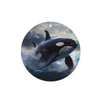 YYHHAOFA Orca Killer Whale - Juego de 6 tarjetas aromáticas para coche, diseño de orca, forma redonda, para dormitorio, baño, decoración interior de coche