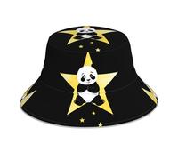 YYHHAOFA Panda Sitting on The Star - Sombrero reflectante para hombre y mujer, informal, para exteriores, color negro