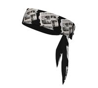 YYHHAOFA Pañuelo deportivo con estampado de periódico roto, absorbe el sudor y es transpirable, diadema de movimiento, pañuelo de doble cara