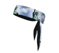 YYHHAOFA Pañuelo deportivo estampado de la Estatua de la Libertad en Nueva York, absorbe el sudor y es transpirable, diadema de movimiento, pañuelo de doble cara