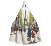YYHHAOFA Paris Street Scene - Capa con capucha para Halloween, diseño de la Torre Eiffel, ropa para hombre y mujer, juego de rol
