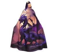 YYHHAOFA Purple And Wirte Dragons Pattern Halloween Adulto Capa con capucha para hombres y mujeres Ropa Mantle Juego de rol