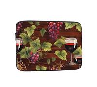 YYHHAOFA Red Wine Galsses & Grapes - Funda portátil para portátil de 17 pulgadas, a prueba de golpes, para hombres y mujeres, viajes de negocios, oficina, uso diario