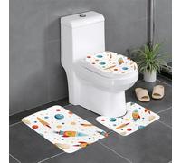 YYHHAOFA Rocket Clipart - Juego de alfombrillas de baño de tres piezas, antideslizantes, de secado rápido
