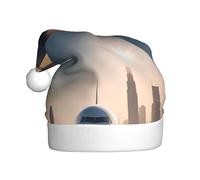 YYHHAOFA Sombrero de Navidad con imagen de avión de aterrizaje para adultos para hombres y mujeres, diadema para ocasiones festivas