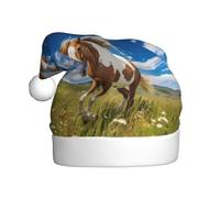 YYHHAOFA Sombrero de Navidad con imagen de caballos en la pradera para adultos para hombres y mujeres, diadema para ocasiones festivas