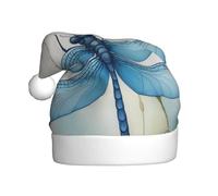 YYHHAOFA Sombrero de Navidad con imagen de flor rosa y libélula azul para adultos para hombres y mujeres, diadema para ocasiones festivas
