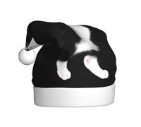 YYHHAOFA Sombrero de Navidad con imagen de gatito blanco y negro para adultos, suave y esponjoso, ideal para uso a largo plazo